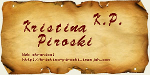 Kristina Piroški vizit kartica